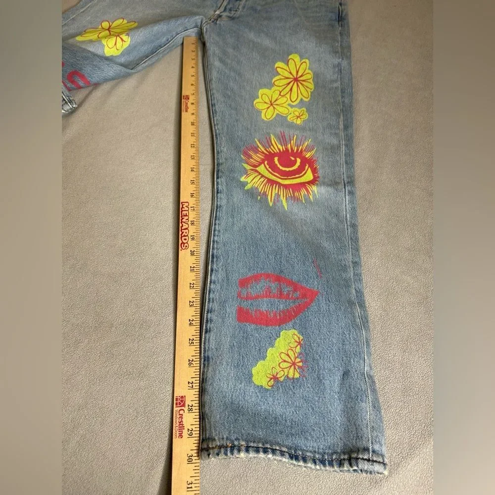 NWT LEVI’S ORIGINAL - CRAZY LEGS - Straight leg jeans - indigo pattern SZ 36
